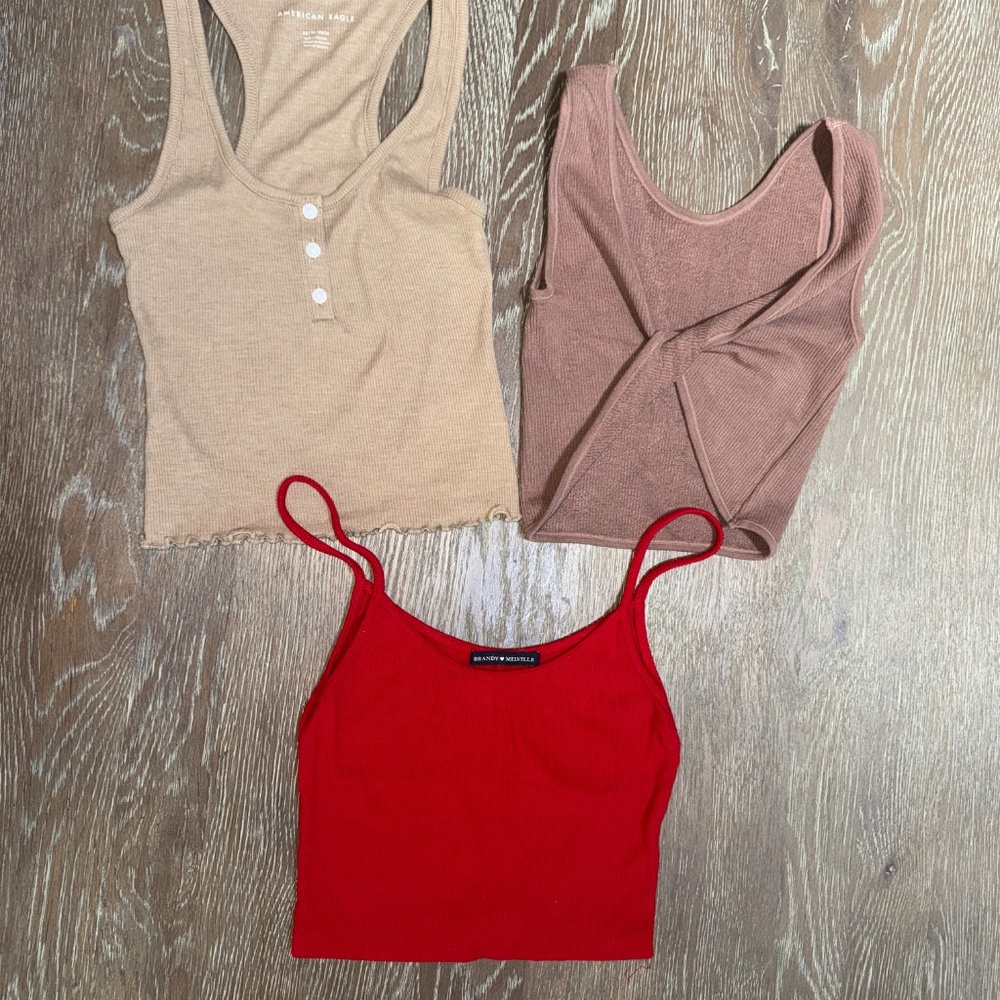 Brandy Melville, Zara,American Eagle,  Zara Tank Top BUNDLE  (6) Size S and XS - Picture 4 of 5